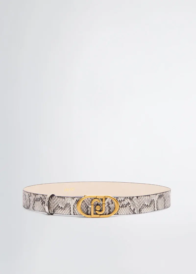 Ремень LaPuffy с тиснением под питона