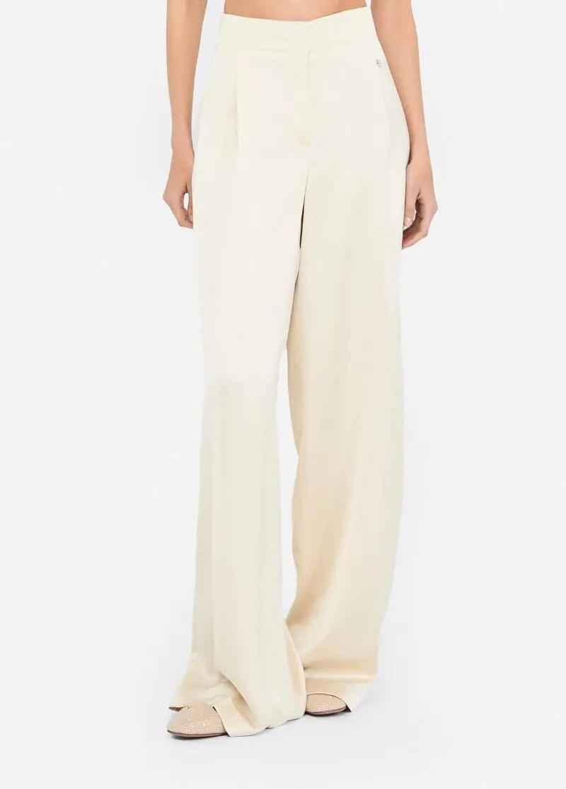 Брюки палаццо из атласа