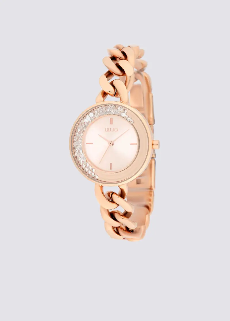 Стальные наручные часы с декоративной цепочкой